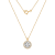 LUXGEM 14K Yellow Gold Round Halo Pendant Necklace | 2 Carat Cubic Zirconia