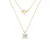 LUXGEM 14K Yellow Gold Princess Cut Pendant Necklace | 1 Carat Cubic Zirconia