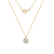 LUXGEM 14K Yellow Gold Bezel Round Cut Pendant Necklace | 1 Carat Cubic Zirconia