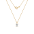 LUXGEM 14K Yellow Gold Oval Cut Pendant Necklace | 0.5 Carat Cubic Zirconia