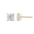 LUXGEM 14K Yellow Gold Princess Cut Solitaire Studs | 4 carat Cubic Zirconia