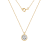 LUXGEM 14K Yellow Gold Bezel Round Cut Pendant Necklace | 3 Carat Cubic Zirconia