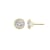 LUXGEM 14K Yellow Gold Round Halo Studs | 3 Carat Cubic Zirconia