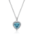 J'ADMIRE Aquamarine Simulant Platinum Over Sterling Silver Heart Pendant
with Chain