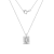 LUXGEM 10K White Gold Emerald Cut Pendant Necklace | 2 Carat Cubic Zirconia