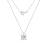 LUXGEM 10K White Gold Princess Cut Pendant Necklace | 3 Carat Cubic Zirconia