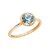 J'ADMIRE 10K Gold Crystal Aquamarine Simulant Solitaire Ring