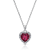 J'ADMIRE Garnet Simulant Platinum Over Sterling Silver Heart Pendant
with Chain