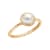 J'ADMIRE 10K Gold Crystal Freshwater Pearl Simulant Solitaire Ring