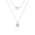 LUXGEM 14K White Gold Princess Cut Pendant Necklace | 1 Carat Cubic Zirconia