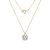 LUXGEM 10K Yellow Gold Round Cut Pendant Necklace | 2 Carat Cubic Zirconia