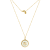 J'ADMIRE Mother of Pearl 14K Yellow Gold Over Sterling Silver Cancer
Zodiac Necklace