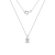 LUXGEM 14K White Gold Oval Cut Pendant Necklace | 0.5 Carat Cubic Zirconia
