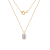 LUXGEM 14K Yellow Gold Emerald Cut Pendant Necklace | 0.5 Carat Cubic Zirconia