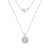 LUXGEM 14K Yellow Gold Round Halo Pendant Necklace | 1 Carat Cubic Zirconia