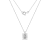 LUXGEM 10K White Gold Emerald Cut Pendant Necklace | 1 Carat Cubic Zirconia