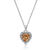 J'ADMIRE Citrine Simulant Platinum Over Sterling Silver Heart Pendant
with Chain