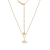 J'ADMIRE 14K Yellow Gold Over Sterling Silver Aquarius Zodiac Pendant Necklace