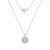 LUXGEM 14K White Gold Round Halo Pendant Necklace | 1 Carat Cubic Zirconia