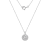 LUXGEM 10K White Gold Round Halo Pendant Necklace | 0.5 Carat Cubic Zirconia