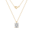 LUXGEM 10K Yellow Gold Emerald Cut Pendant Necklace | 2 Carat Cubic Zirconia