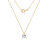 LUXGEM 10K Yellow Gold Princess Cut Pendant Necklace | 0.5 Carat Cubic Zirconia