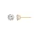 LUXGEM 14K Yellow Gold Round Cut Solitaire Studs | 3 carat Cubic Zirconia
