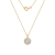 LUXGEM 14K Yellow Gold Round Halo Pendant Necklace | 0.5 Carat Cubic Zirconia