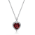 J'ADMIRE Ruby Simulant Platinum Over Sterling Silver Heart Pendant with Chain