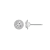 LUXGEM 10K White Gold Round Halo Studs | 1 Carat Cubic Zirconia
