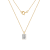 LUXGEM 10K Yellow Gold Emerald Cut Pendant Necklace | 0.5 Carat Cubic Zirconia