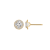 LUXGEM 10K Yellow Gold Round Halo Studs | 1 Carat Cubic Zirconia