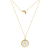 J'ADMIRE Mother of Pearl 14K Yellow Gold Over Sterling Silver Leo Zodiac Necklace