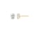 LUXGEM 10K Yellow Gold Oval Cut Solitaire Studs | 2 carat Cubic Zirconia