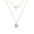 LUXGEM 10K Yellow Gold Round Cut Pendant Necklace | 0.5 Carat Cubic Zirconia