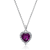 J'ADMIRE Amethyst Simulant Platinum Over Sterling Silver Heart Pendant
with Chain