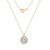 LUXGEM 14K Yellow Gold Round Halo Pendant Necklace | 3 Carat Cubic Zirconia