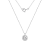 LUXGEM 10K White Gold Bezel Round Cut Pendant Necklace | 2 Carat Cubic Zirconia