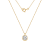 LUXGEM 10K Yellow Gold Bezel Round Cut Pendant Necklace | 2 Carat Cubic Zirconia
