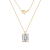 LUXGEM 14K Yellow Gold Emerald Cut Pendant Necklace | 3 Carat Cubic Zirconia