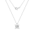 LUXGEM 14K White Gold Princess Cut Pendant Necklace | 2 Carat Cubic Zirconia