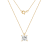 LUXGEM 14K Yellow Gold Princess Cut Pendant Necklace | 2 Carat Cubic Zirconia