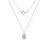 LUXGEM 10K White Gold Emerald Cut Pendant Necklace | 0.5 Carat Cubic Zirconia