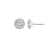 LUXGEM 14K White Gold Round Halo Studs | 3 Carat Cubic Zirconia