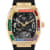 Philipp Plein The $keleton Black Dial Yellow Bezel Black Silicone Strap Watch