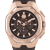 Philipp Plein Octagon Brown Dial Rose Bezel Black Silicone Strap Watch