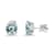 14K White Gold Aquamarine Solitaire Earrings