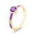 14K Yellow Gold Enamel Ring with Amethyst and Diamond