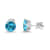 14K White Gold Swiss Blue Topaz Solitaire Earrings