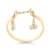 White Sapphire Round Ring, Yellow Gold Plated Sterling Silver